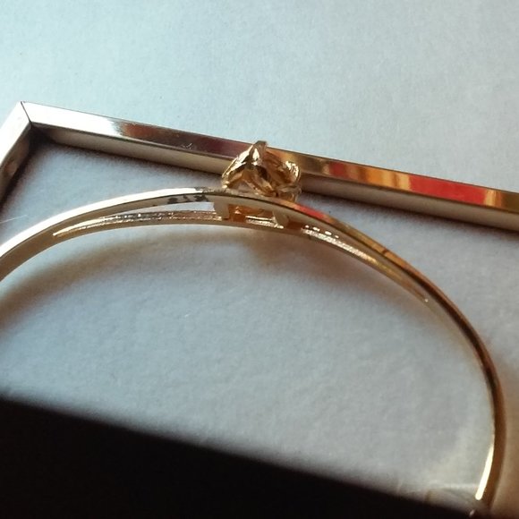 Gold Bracelet Amethyst Never Worn But See Pictures Black Spots On Gold In Box - Picture 3 of 6